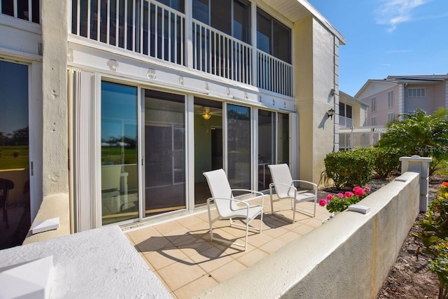 view of patio / terrace with a balcony