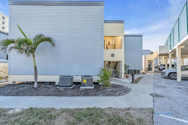 view of home's exterior featuring central AC unit