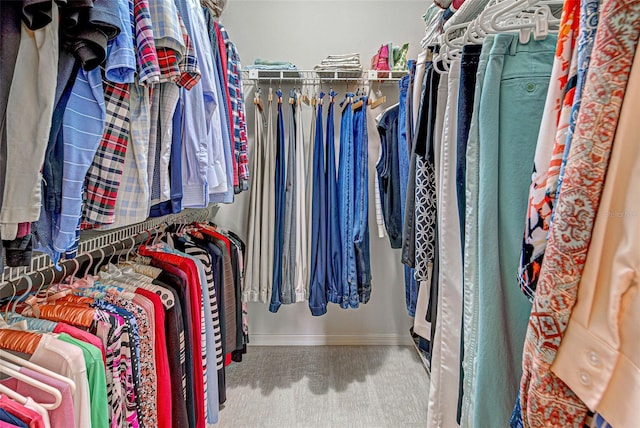 spacious closet with carpet floors