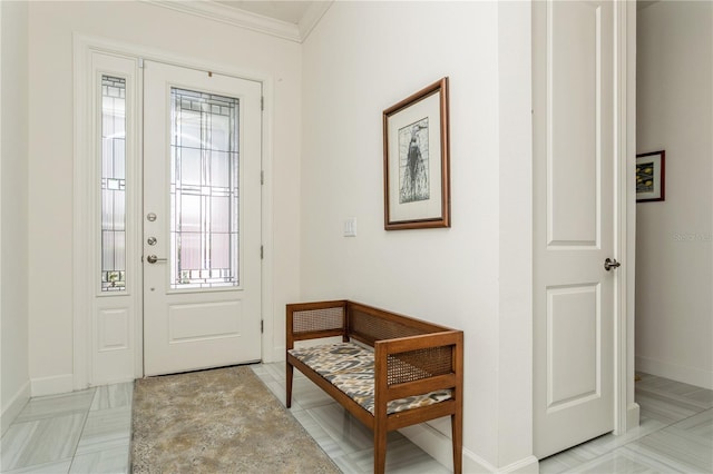 foyer entrance with crown molding