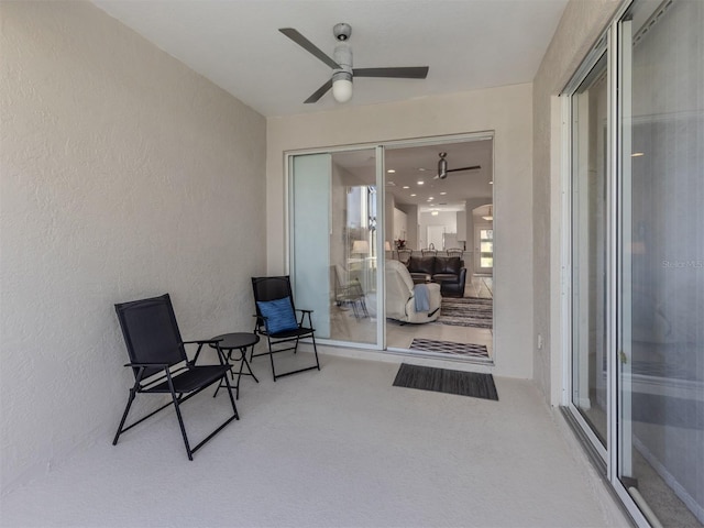 view of patio / terrace with ceiling fan