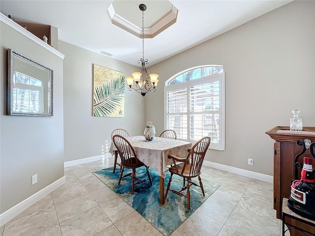 dining room with an inviting chandelier