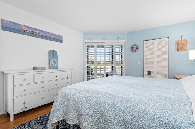 bedroom featuring hardwood / wood-style floors