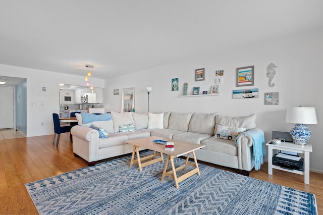 living room featuring hardwood / wood-style flooring