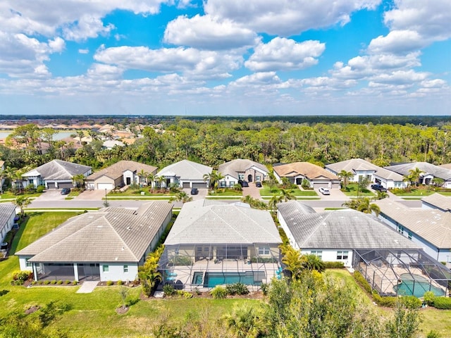 aerial view featuring a residential view