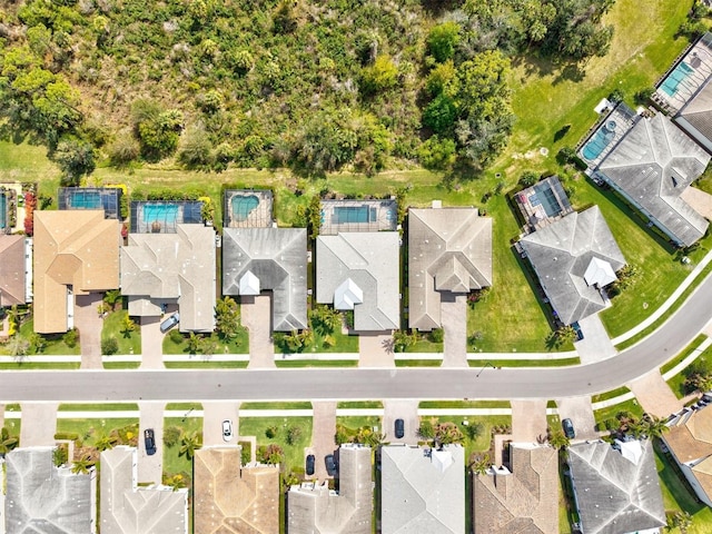 drone / aerial view featuring a residential view