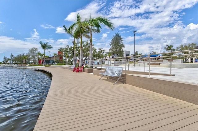 view of dock area