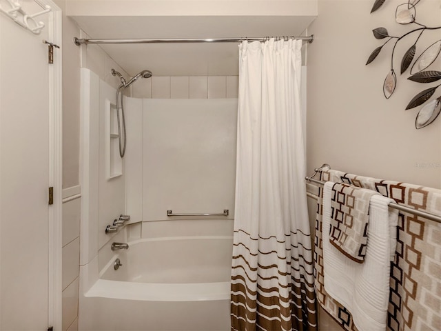 bathroom featuring shower / bath combination with curtain