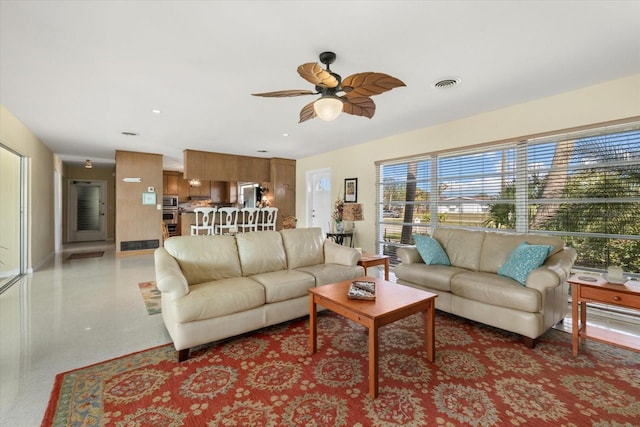 424 Shade Ter, Venice, FL 34293 - living area featuring visible vents and a ceiling fan