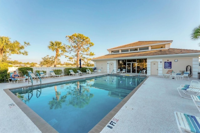 view of pool with a patio area