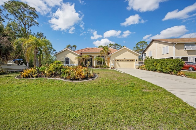 view of front facade with a front yard