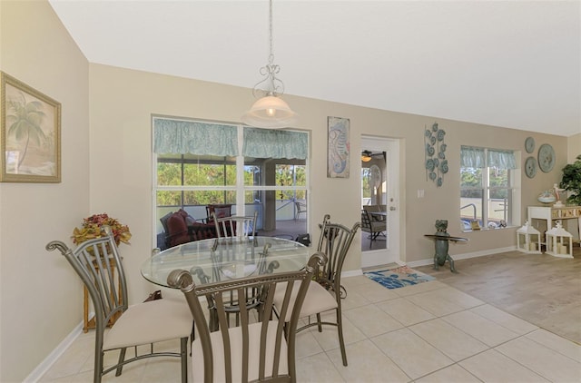 dining room featuring light tile patterned floors