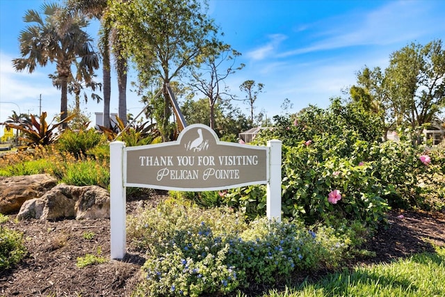 view of community sign