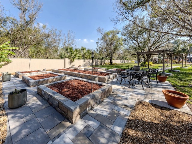 view of patio / terrace featuring a pergola