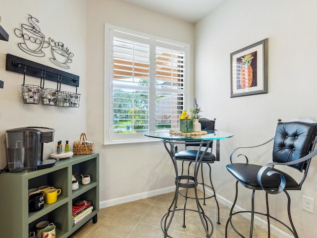 view of tiled dining room