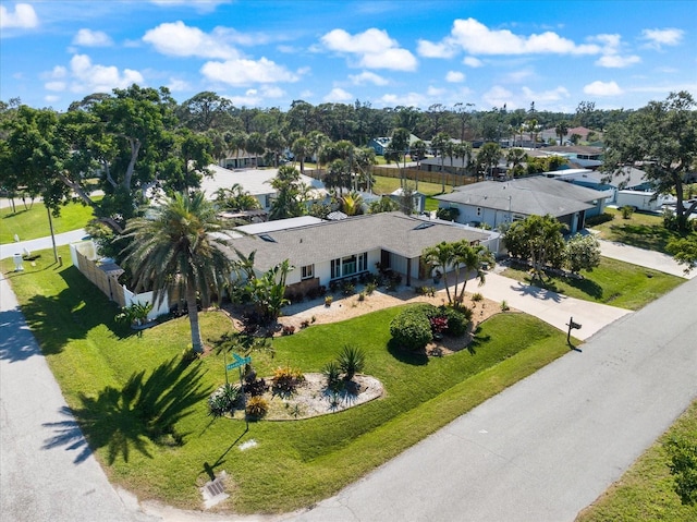 aerial view featuring a residential view
