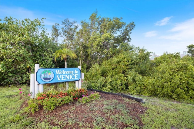 view of community sign