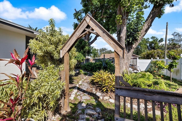 view of yard with fence