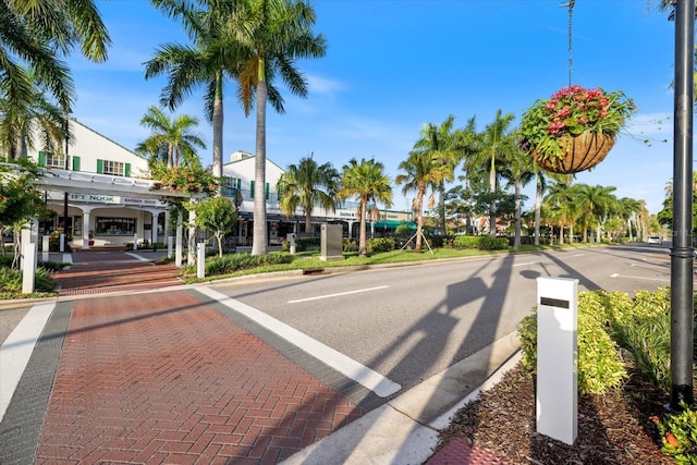 view of street with curbs and sidewalks