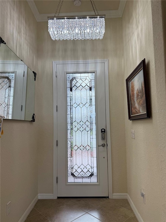 entryway with tile patterned floors