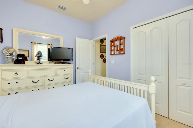 bedroom featuring a closet