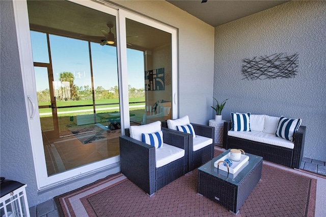 view of patio / terrace featuring an outdoor hangout area