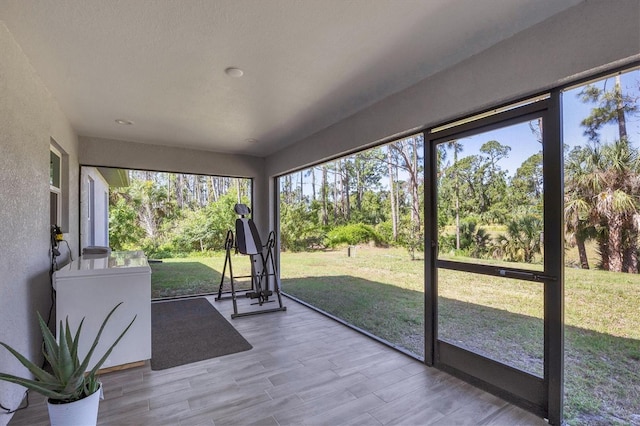 view of unfurnished sunroom