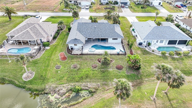 drone / aerial view with a residential view