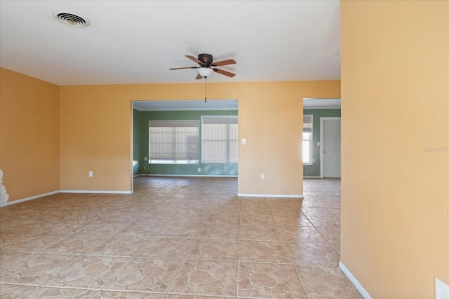 empty room with ceiling fan