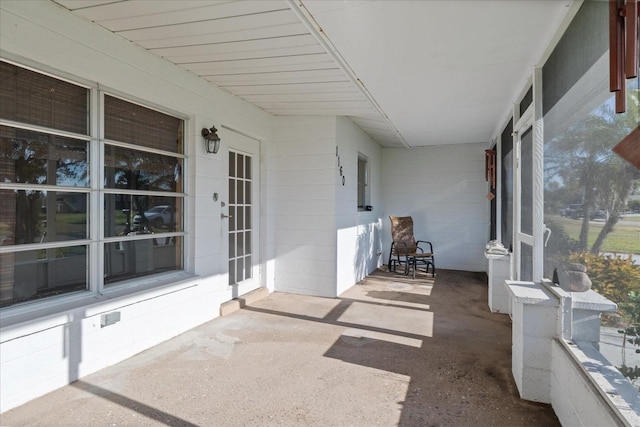 view of unfurnished sunroom