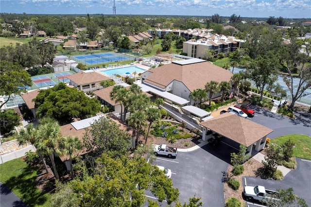 aerial view with a residential view