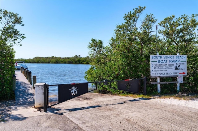 exterior space featuring a water view