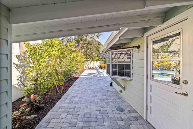 view of patio featuring a fenced backyard