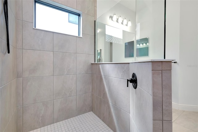 bathroom featuring walk in shower