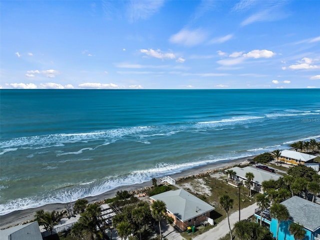 view of water feature featuring a beach view