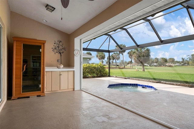 1915 Pebble Beach Ct, Venice, FL 34293 - view of swimming pool featuring a ceiling fan