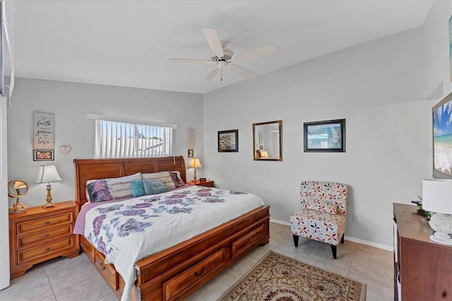 3300 Loveland Blvd Unit 1201, Punta Gorda, FL 33980 - bedroom with light tile patterned floors, baseboards, and a ceiling fan