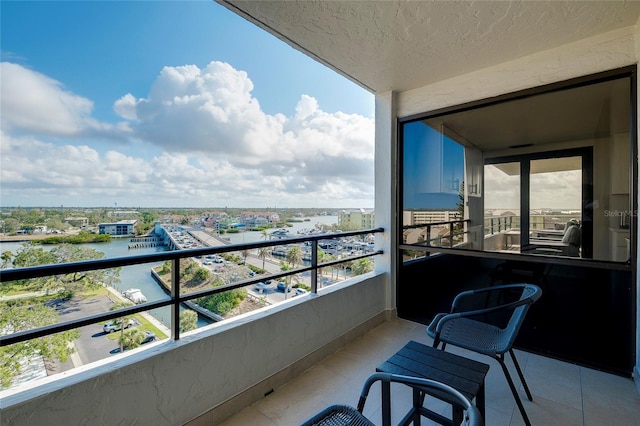 balcony with a water view