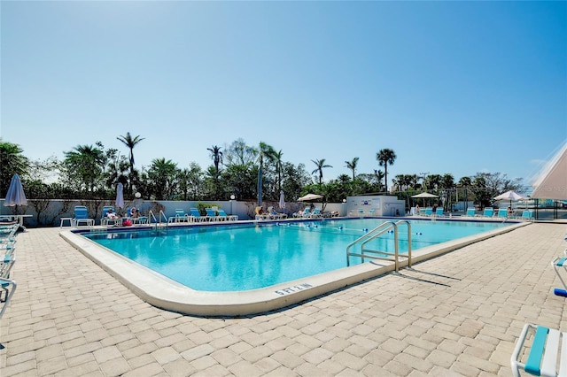 view of pool with a patio