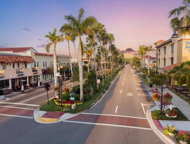 902 Gibbs Rd Unit 181, Venice, FL 34285 - view of asphalt road featuring curbs, sidewalks, street lights, and a residential view