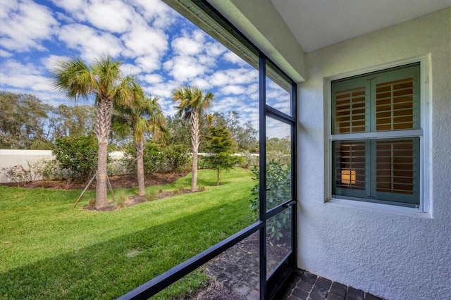 view of unfurnished sunroom