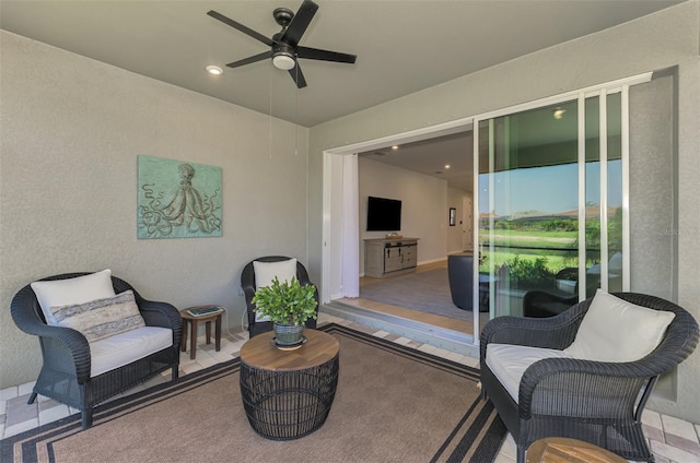 view of patio / terrace with a ceiling fan