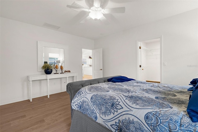 213 Venice Palms Blvd, Venice, FL 34292 - bedroom with wood finished floors and ceiling fan