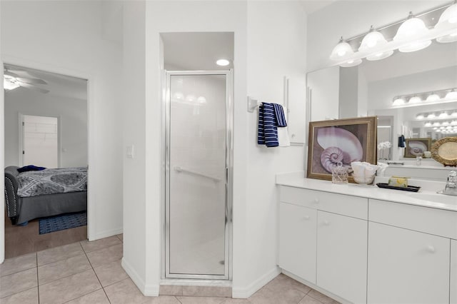 213 Venice Palms Blvd, Venice, FL 34292 - bathroom with ensuite bath, tile patterned floors, a shower stall, and vanity