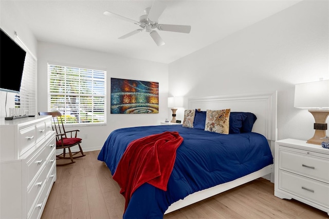 213 Venice Palms Blvd, Venice, FL 34292 - bedroom with light wood-type flooring, ceiling fan, and baseboards