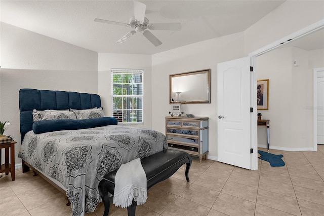 213 Venice Palms Blvd, Venice, FL 34292 - bedroom featuring light tile patterned flooring, ceiling fan, and baseboards