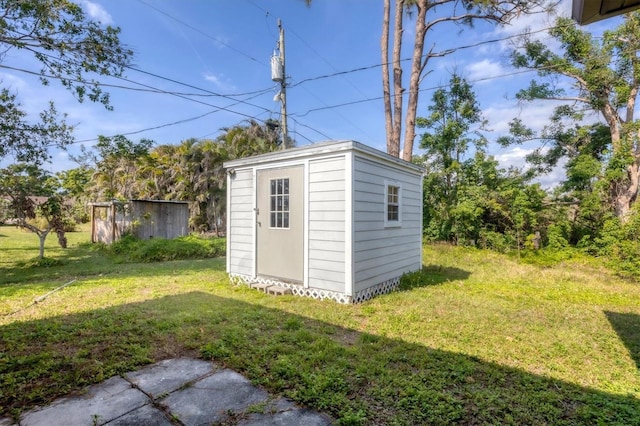 view of shed