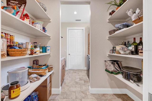 pantry with visible vents