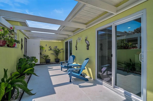 view of patio with a pergola