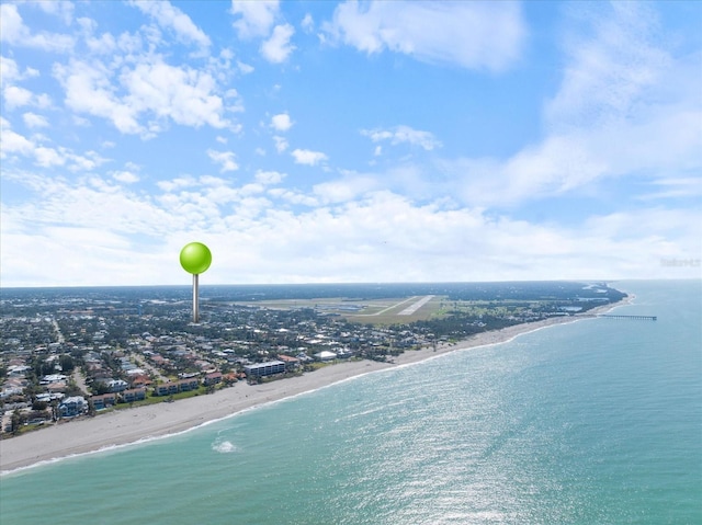 929 The Rialto, Venice, FL 34285 - drone / aerial view with a view of the beach and a water view